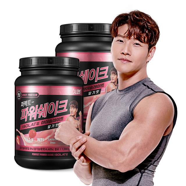 칼로바이 퍼펙트 파워쉐이크 아이솔레이트 분리 유청 단백질 WPI 보충제 프로틴 쉐이크 딸기맛 1kg 2개 - 상품 이미지