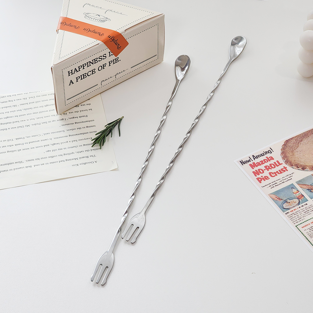 스텐 하이볼 롱 머들러 칵테일 스틱 바 스푼 양면 (30cm)