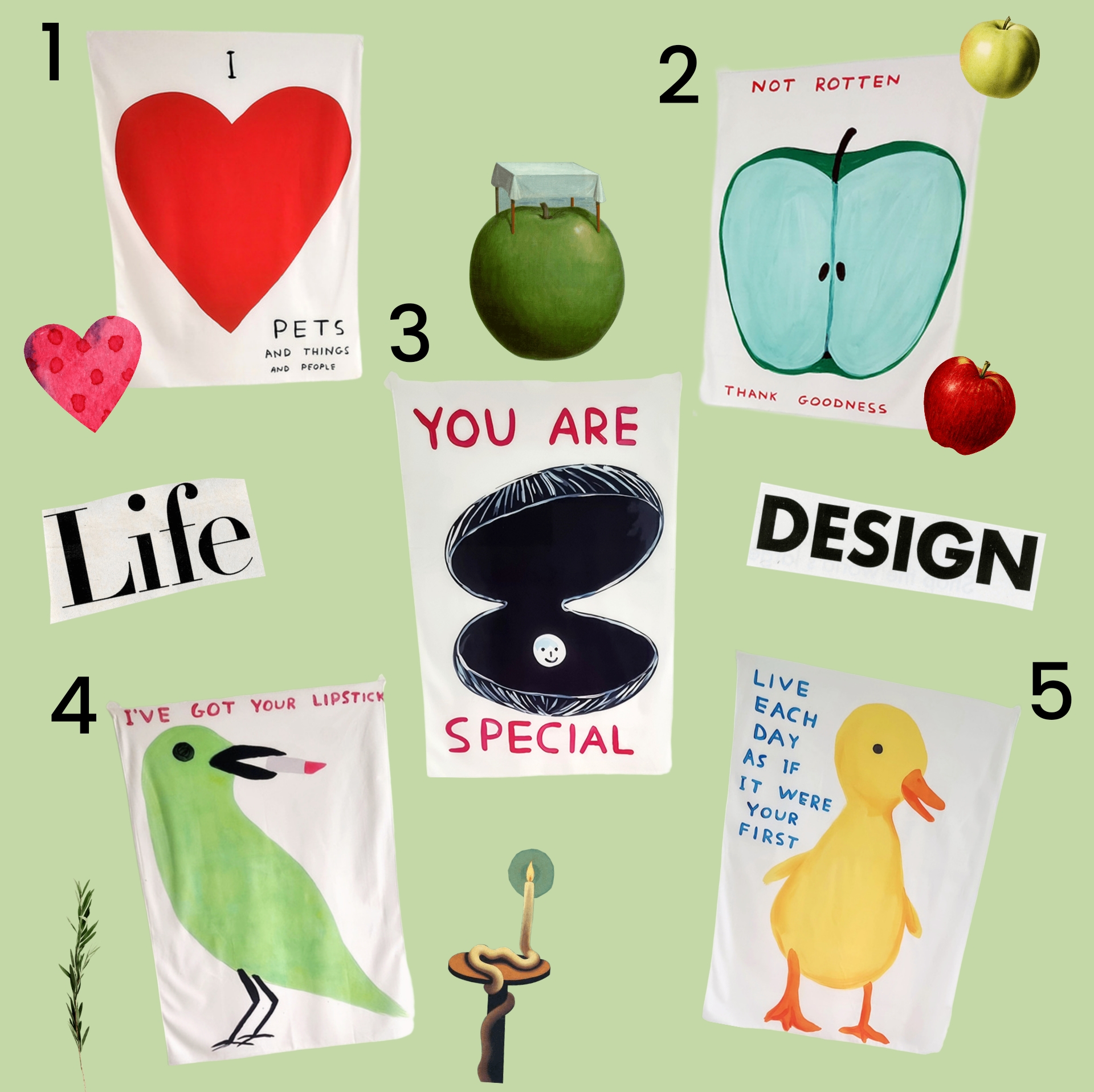 과감한 컬러의 플레이 패브릭 포스터 5종