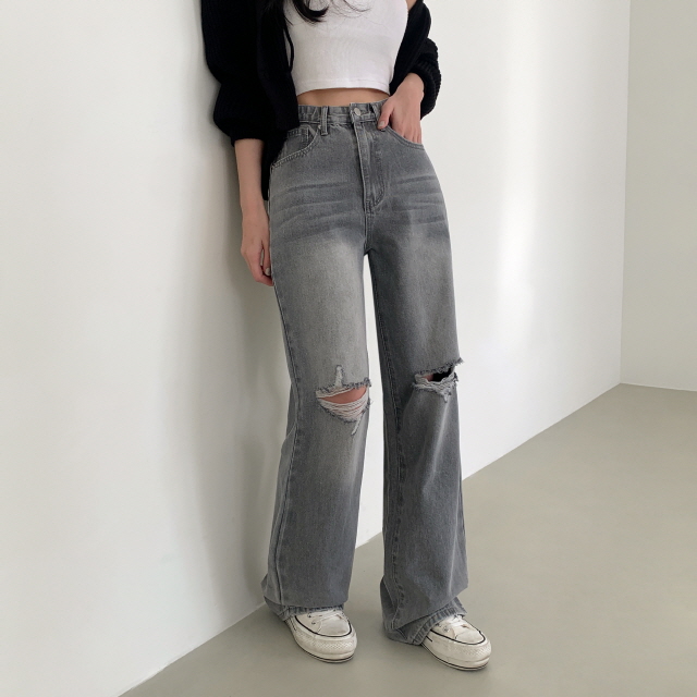 ❤️3일만할인❤️ [3단기장/퀄리티예술✨]컴백 브러쉬 오픈구제 찢청 워싱 루즈핏 와이드 데님 팬츠 상세 이미지 44
