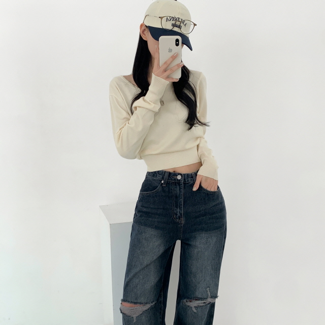 ❤️3일만할인❤️ [3단기장/퀄리티예술✨]컴백 브러쉬 오픈구제 찢청 워싱 루즈핏 와이드 데님 팬츠 상세 이미지 15