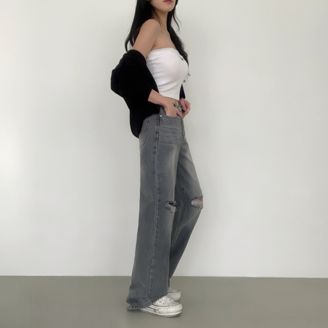 ❤️3일만할인❤️ [3단기장/퀄리티예술✨]컴백 브러쉬 오픈구제 찢청 워싱 루즈핏 와이드 데님 팬츠 상세 이미지 41