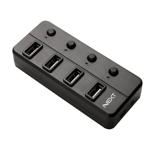 USB2.0 4포트 무전원허브 NEXT-704UH+C타입 젠더