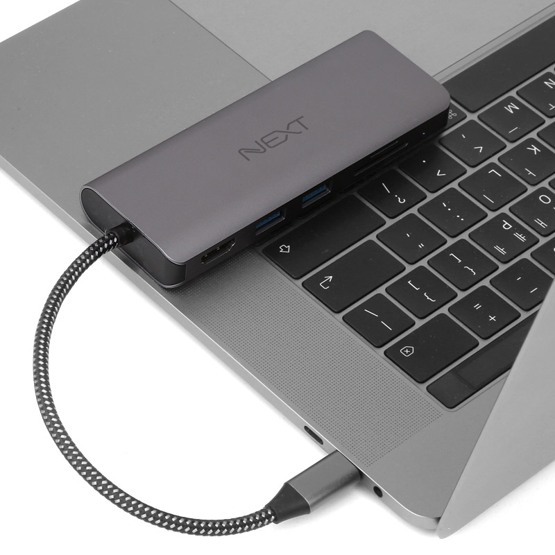 넥스트유 6in1 C타입 USB HDMI 랜선 카드리더기 멀티허브 326TCH - 상세 이미지 2