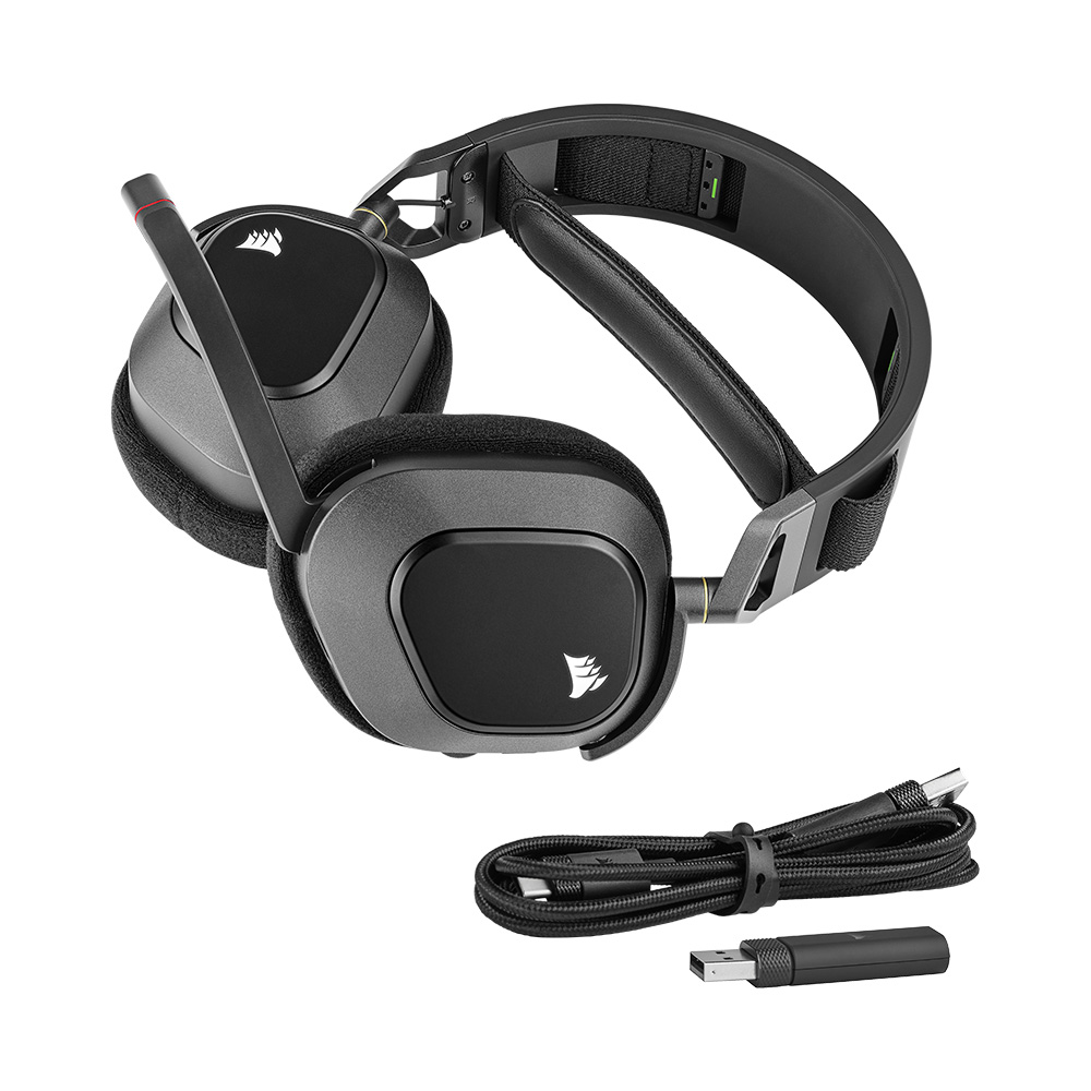 커세어 HS80 RGB 무선+HS80 전용 이어패드 게이밍 헤드셋 세트 블랙 - 상세 이미지 3