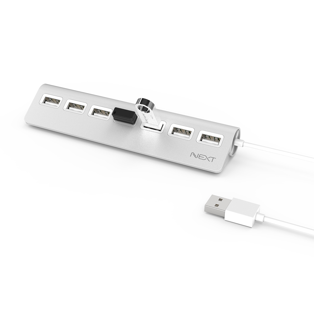 USB 2.0 7포트 무전원 허브 80Cm NEXT-717UH