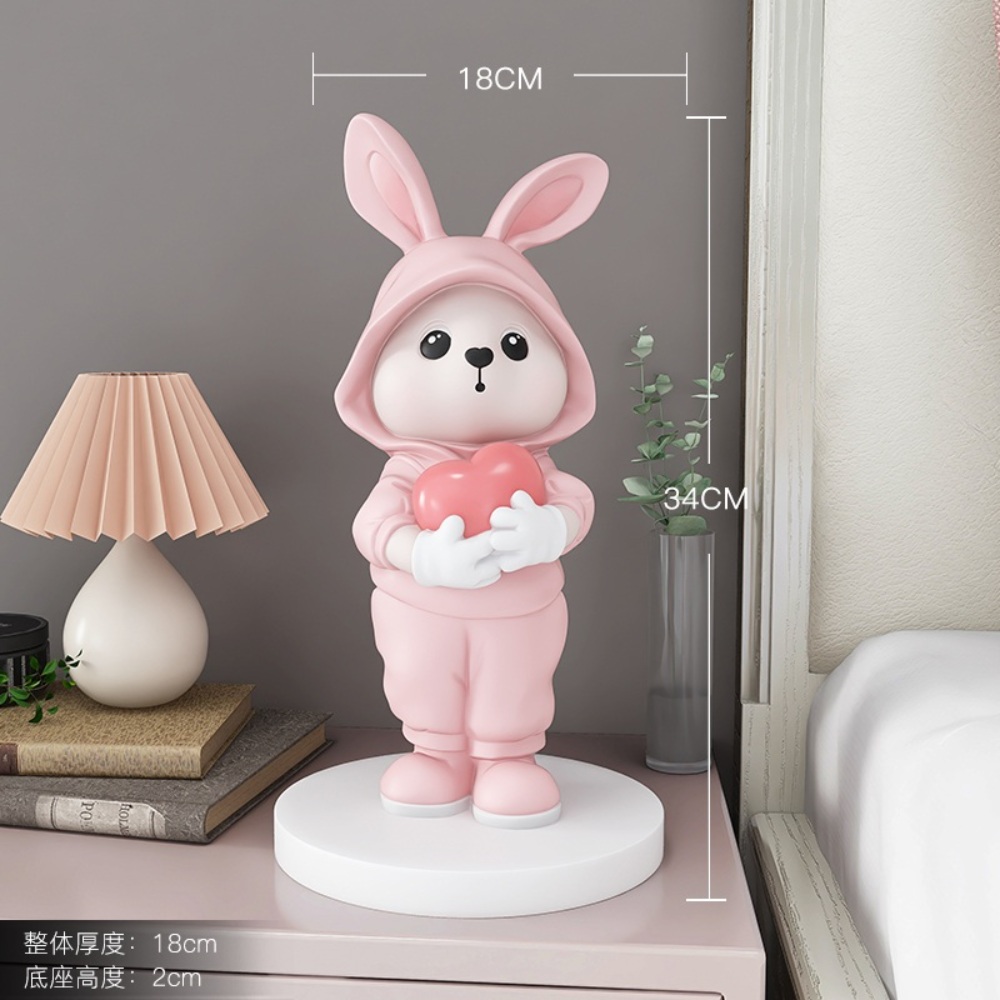 토끼 핑크 인테리어 장식품 어린이방 꾸미기 귀여운 카페 캐릭터 조형물 조각상 포토존 소품 - 상세 이미지 3
