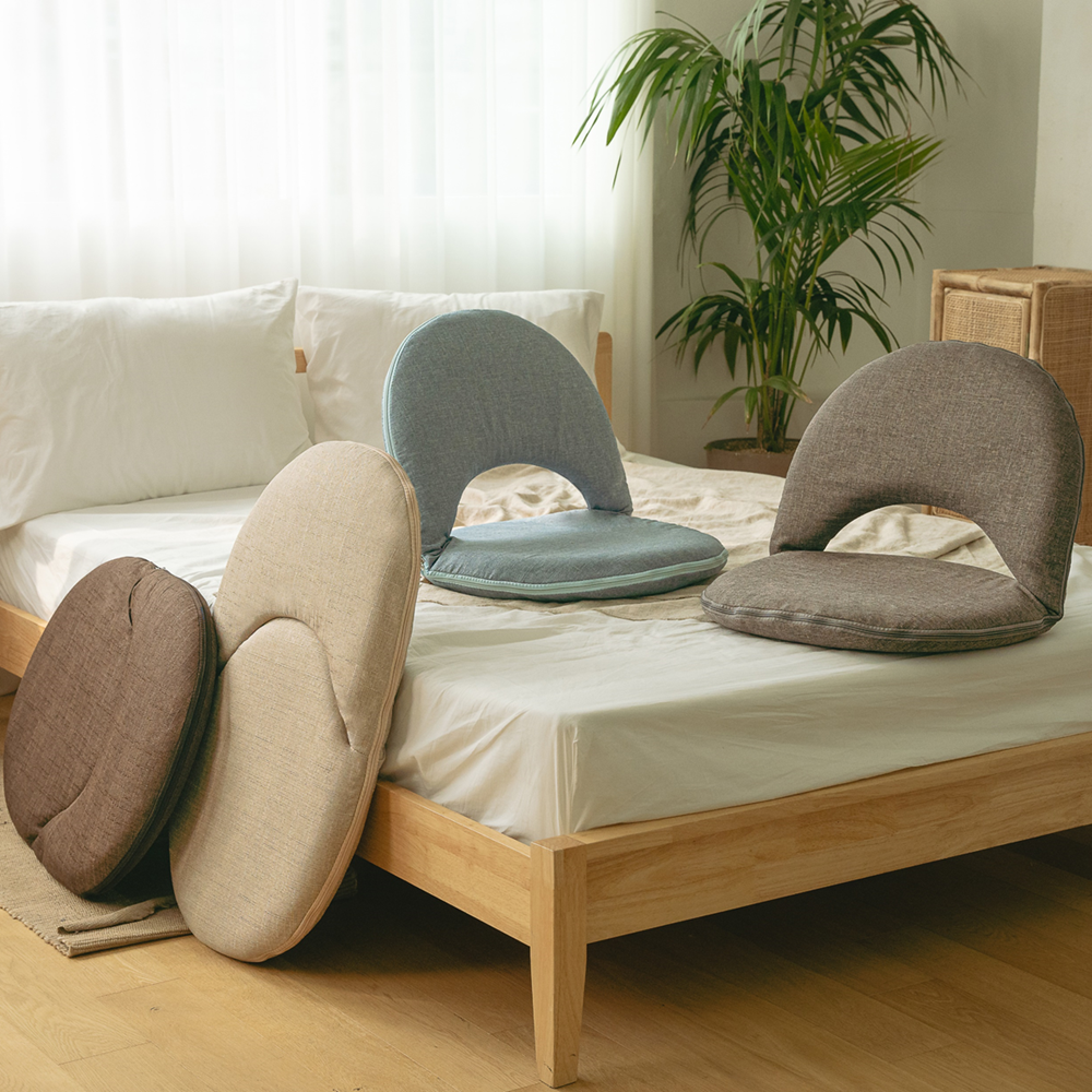 이코노미쿠스 접이식 등받이 좌식의자 앉은뱅이 허리 바닥 쿠션 침대 의자 기도