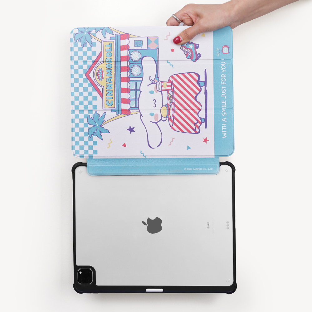 산리오캐릭터즈 갤럭시 탭 S8 S7 플러스 FE 갤탭 태블릿 케이스 커버 폴리오 쿠로미 - 상세 이미지 4