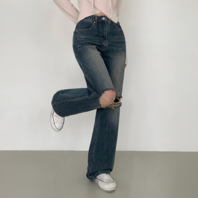 ❤️3일만할인❤️ [3단기장/퀄리티예술✨]컴백 브러쉬 오픈구제 찢청 워싱 루즈핏 와이드 데님 팬츠 상세 이미지 20
