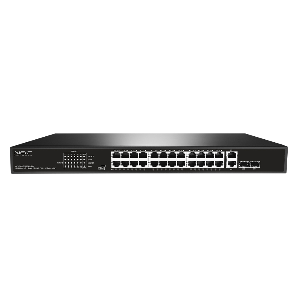 넥스트 NEXT-POE328SFP-PD 24포트 100메가 POE 스위칭허브 - 상세 이미지 3