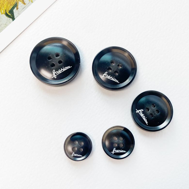 (1p) fashion 로고 4구 투톤패턴 코트단추 정장단추 - 15mm 18mm - 상세 이미지 2