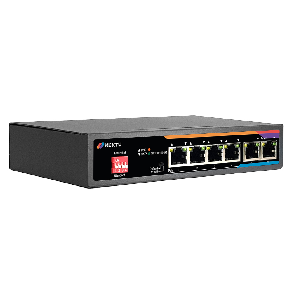 4포트 10/100/1000M POE+ 업링크 Gbe 2포트 TP 스위칭허브/VLAN 모드 지원 NEXT POE6006GF-60 - 상세 이미지 3