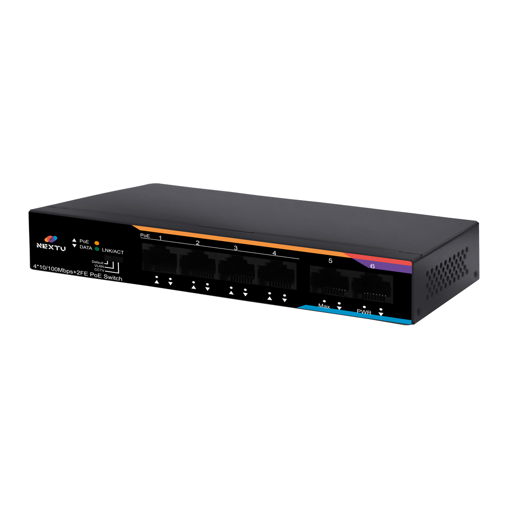 4포트 10/100M POE+ 업링크 2포트 TP 스위칭허브/CCTV 모드 지원 NEXT POE606F - 상세 이미지 4
