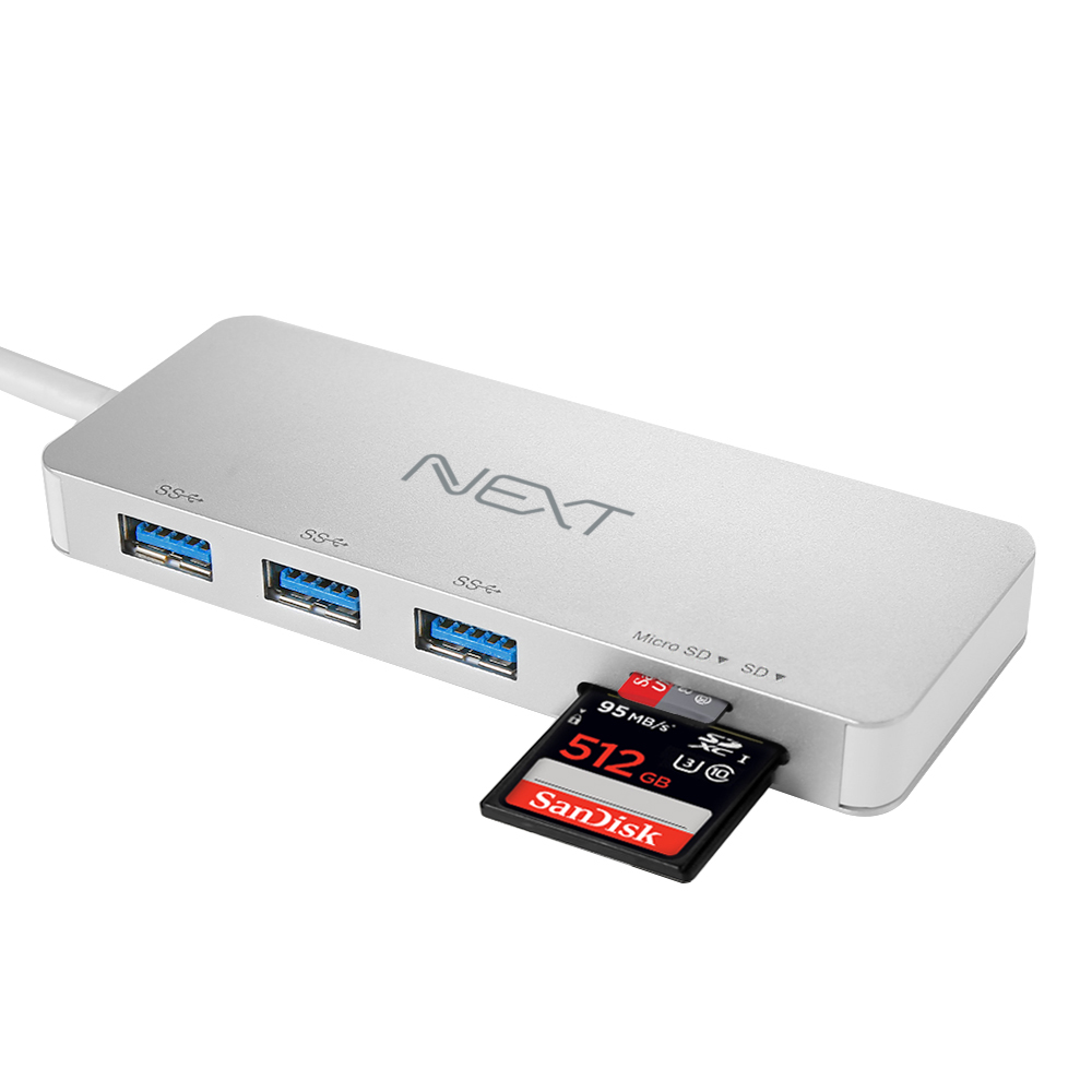 C타입 멀티어댑터 3포트 USB3.0 microSD 카드리더기 허브 9714TC - 상세 이미지 4