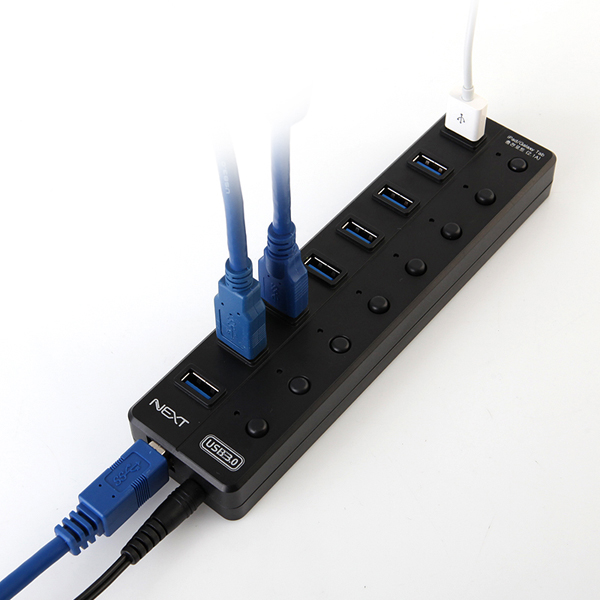 넥스트유 USB 3.0 5Gbps 유전원 허브 7포트 + 충전 전용 1포트 UH308 - 상세 이미지 4