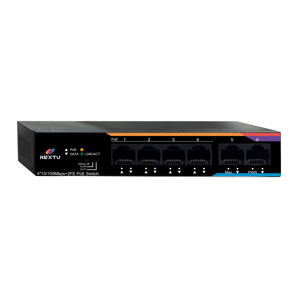 4포트 10/100M POE+ 업링크 2포트 TP 스위칭허브/CCTV 모드 지원 NEXT POE606F - 상세 이미지 3