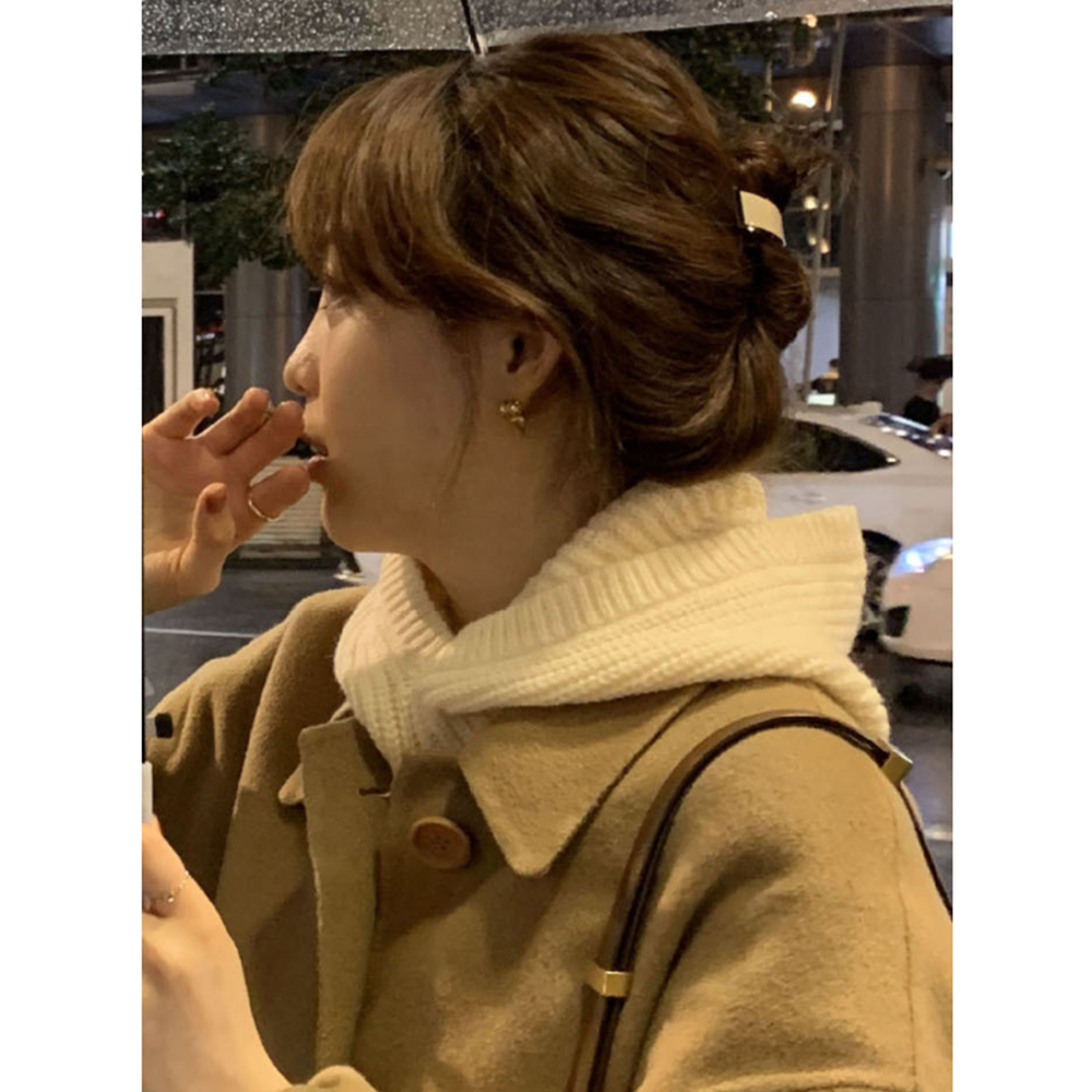 방한용모자 페이크후드 여성 트임 니트 넥워머 바라클라바 - 상세 이미지 4