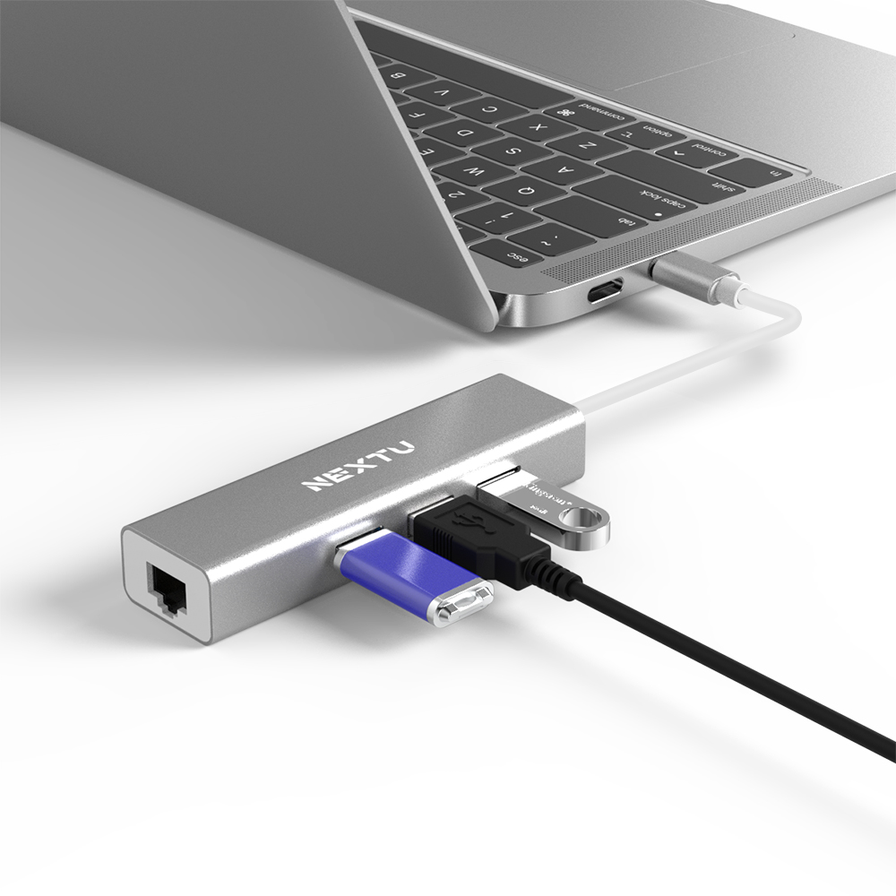 넥스트 USB-C to USB3.0 허브+랜카드 NEXT-TC414LAN - 상세 이미지 4