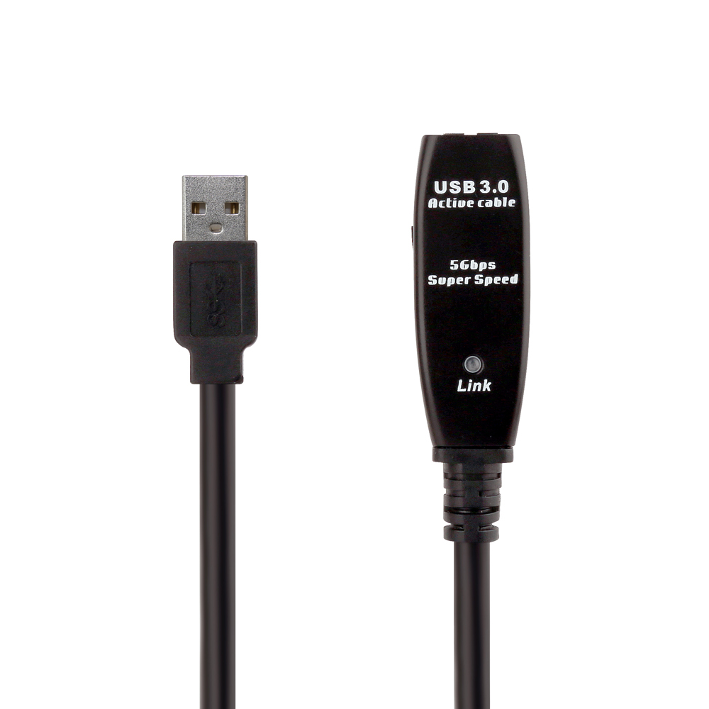 넥스트유 USB 3.0 5Gbps 리피터 무전원 거리 연장 케이블 30m, 1개 - 상품 이미지