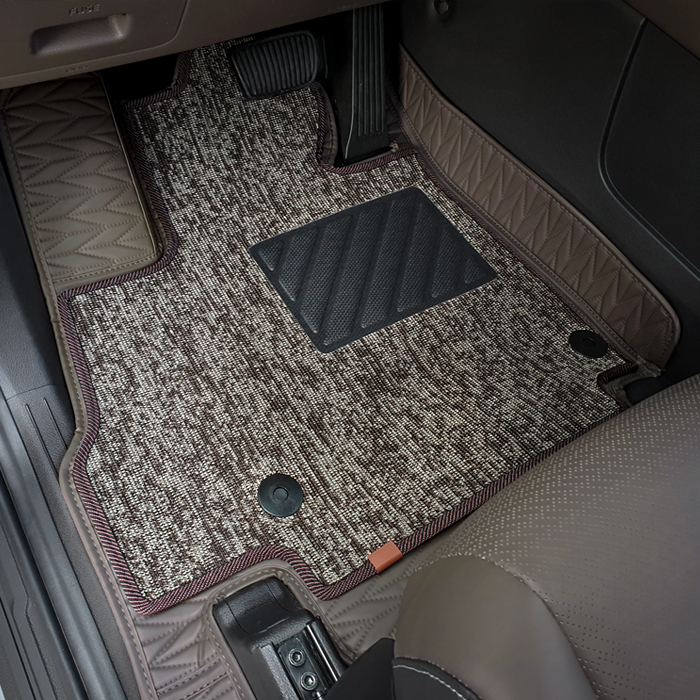 카프트 2025 더뉴 카니발 KA4 페이스리프트 하이브리드 리노 가죽 코일매트 모노륨 장판 시공 효과 7인승 브라운