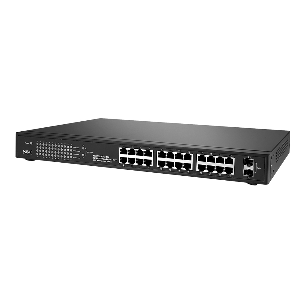 넥스트 NEXT 3024GL2-SFP 24포트 매니지먼트 웹스마트 기가스위치허브+2SFP - 상품 이미지