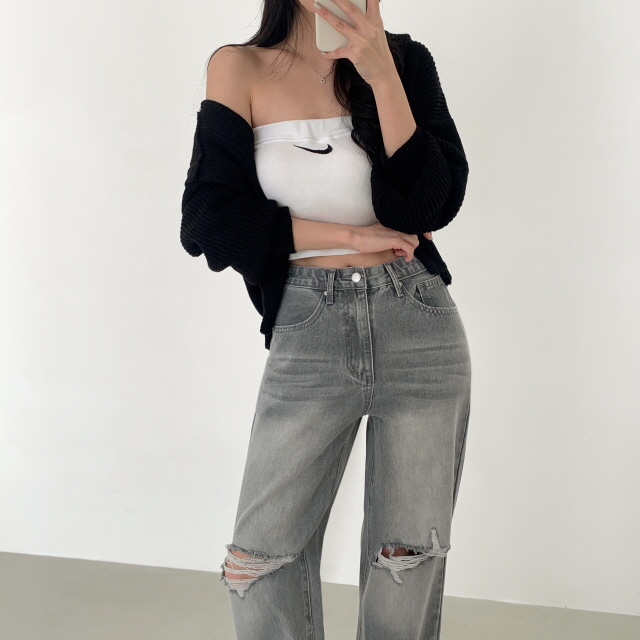 ❤️3일만할인❤️ [3단기장/퀄리티예술✨]컴백 브러쉬 오픈구제 찢청 워싱 루즈핏 와이드 데님 팬츠 상세 이미지 43