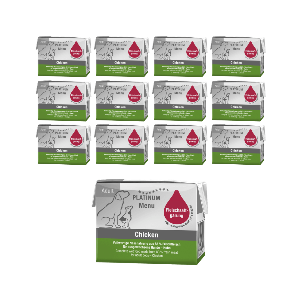 플래티넘 메뉴 어덜트 성분 기호성 좋은 강아지습식사료 닭고기, 90g, 12개