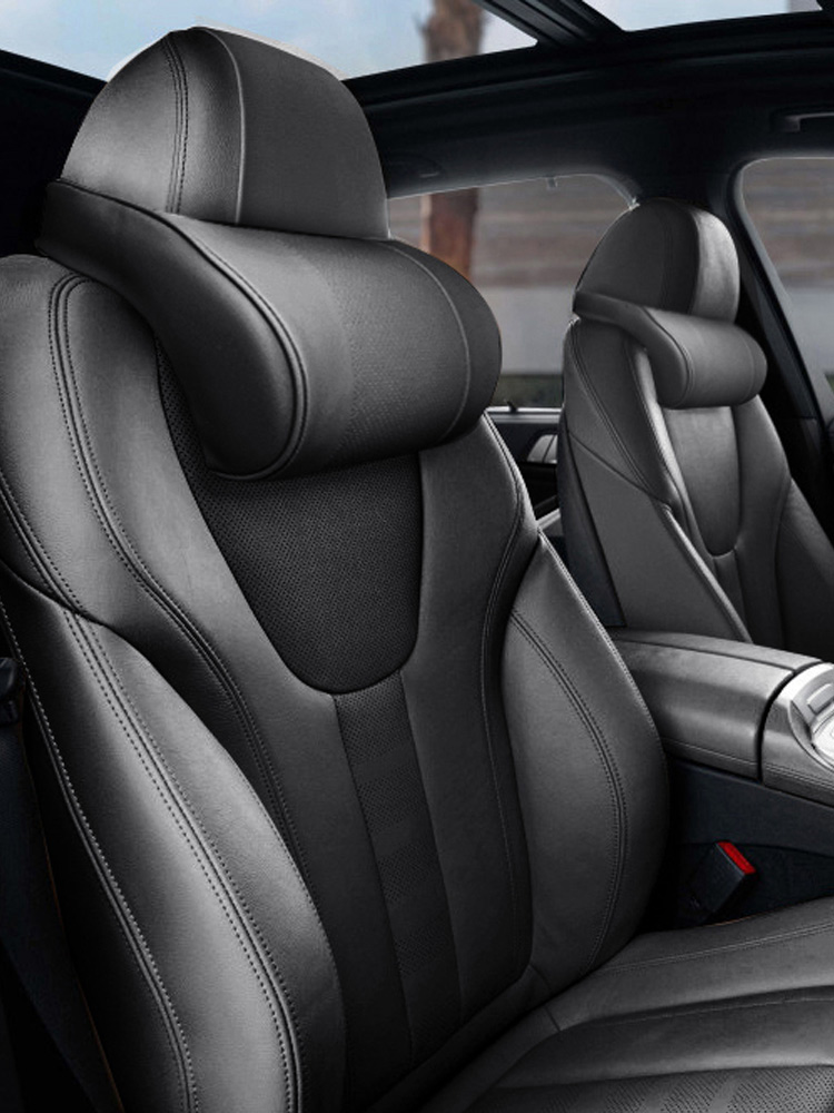 지엠지모터스 차량용 목쿠션 자동차 목베개 헤드레스트 목받침 메모리폼 리얼넥 브라운 이미지 3