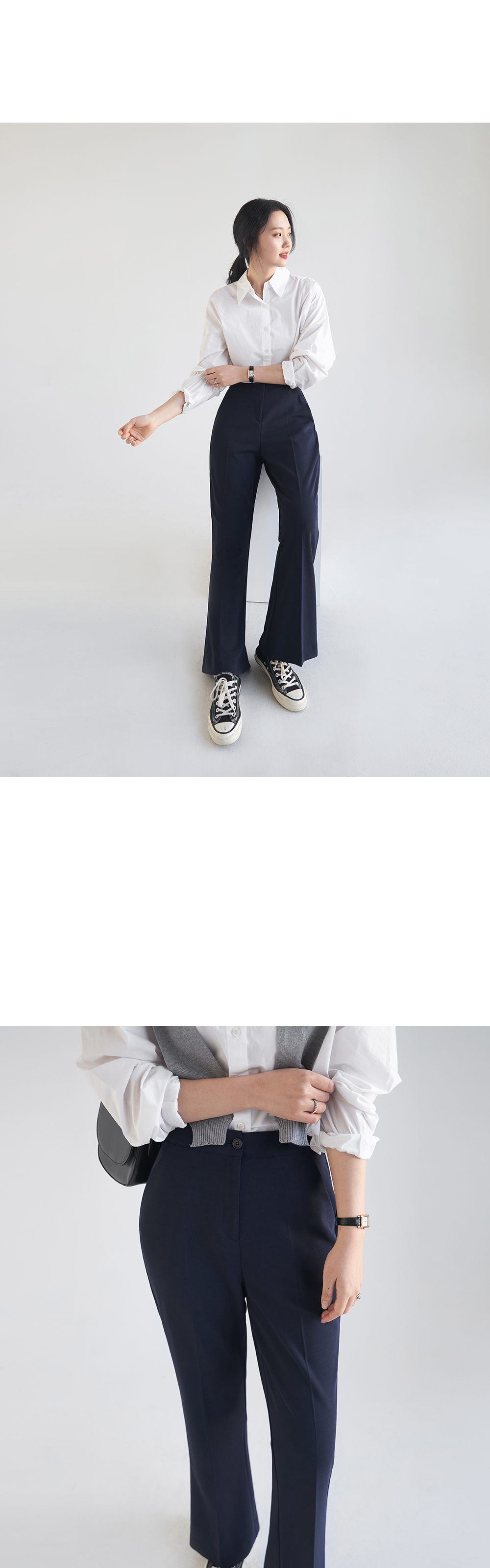 [3천장돌파][MADE] 빅사이즈 M-4XL 최강 스판 히든밴딩 하이웨스트 세미 부츠컷 슬랙스 팬츠 하객룩 상세 이미지 21