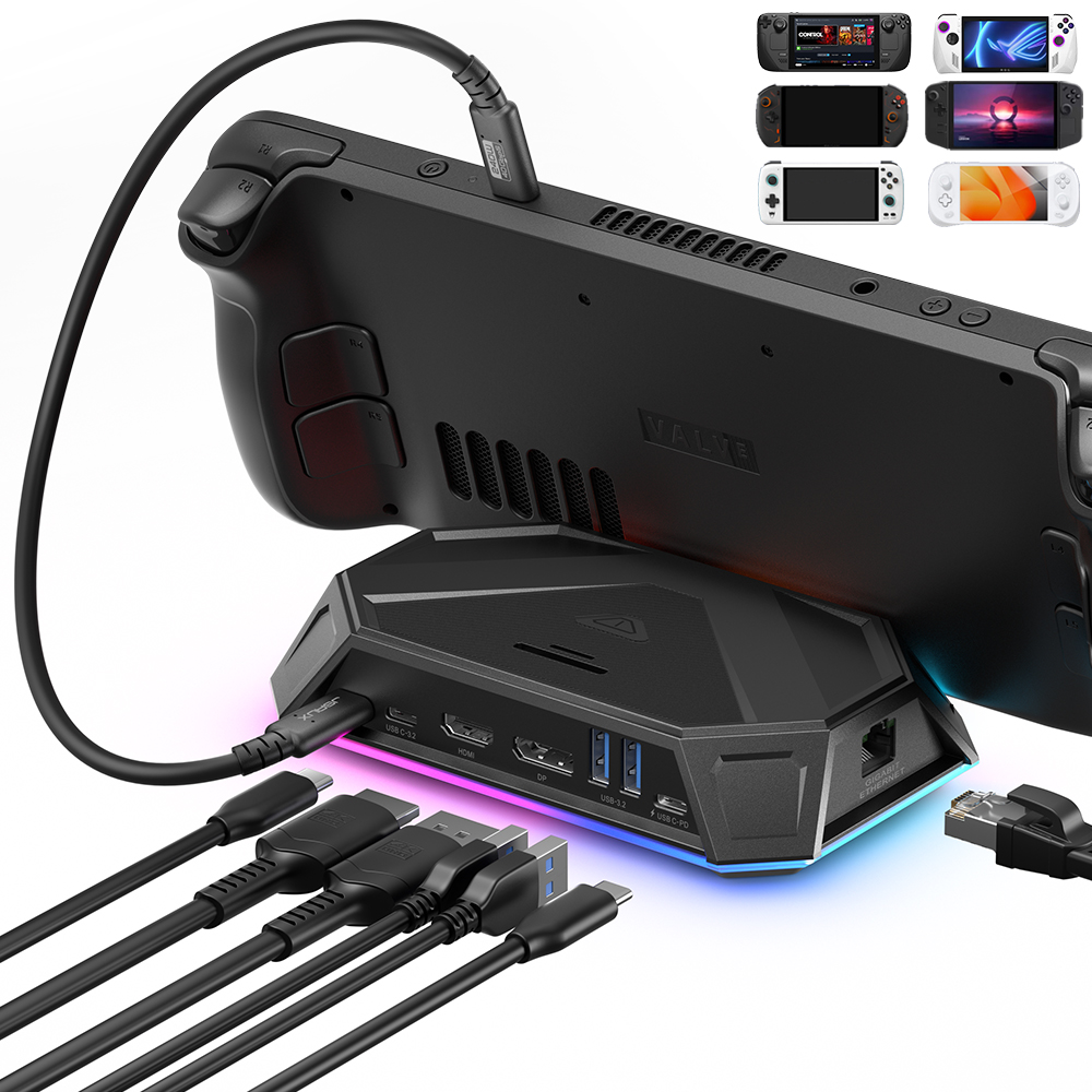 스팀덱 독 RGB 12in1 도킹스테이션 JSAUX ROG ALLY 리전고 UMPC 아야네오