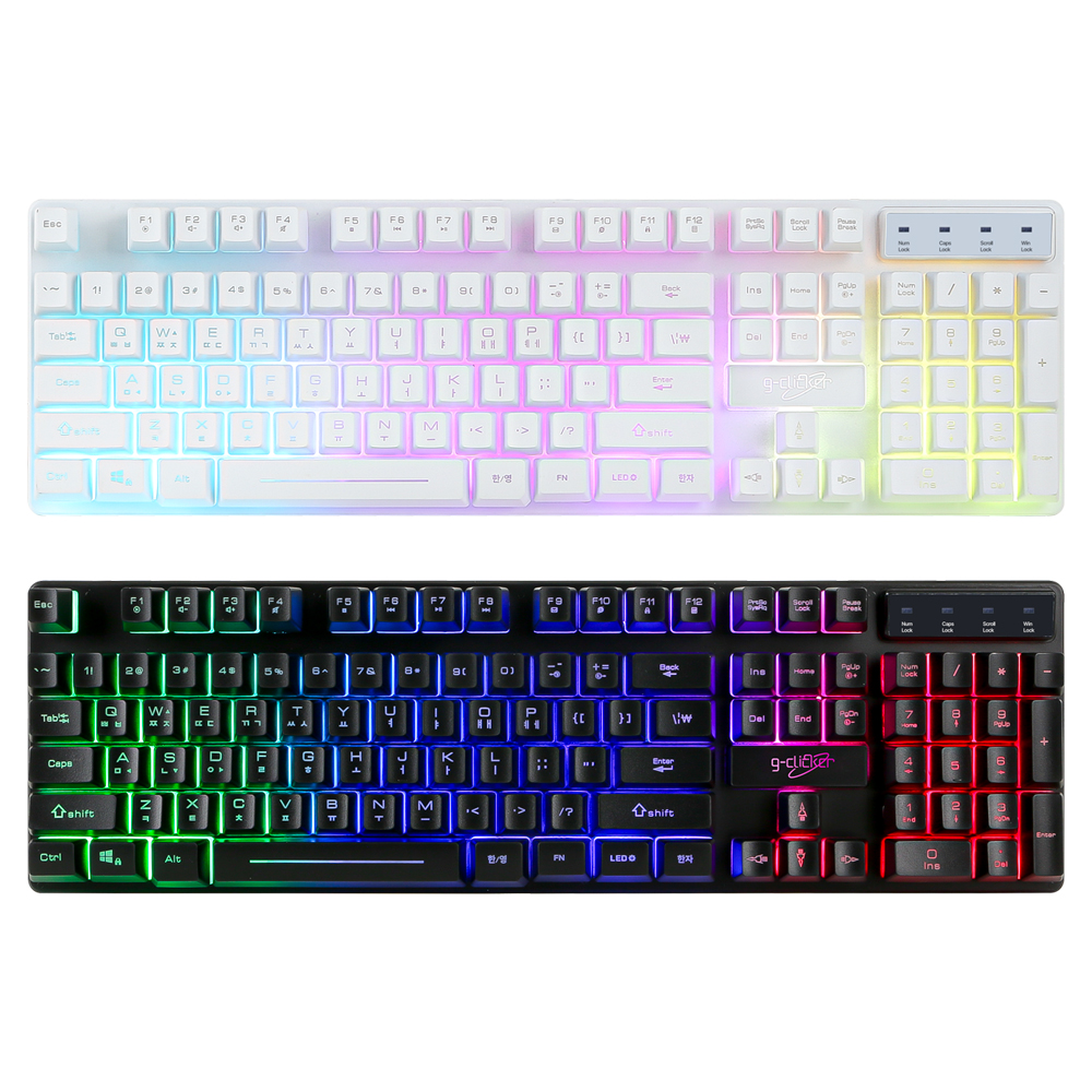 지클릭커 G3 Plus 레인보우 LED 게이밍 키보드 블랙 - 상세 이미지 4