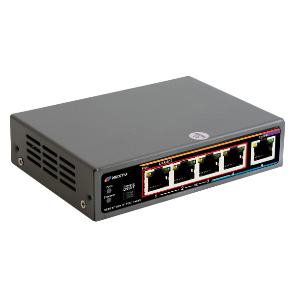 넥스트유 10/100M 5포트 Extender POE+ 65W 스위칭허브 POE605F - 상세 이미지 2