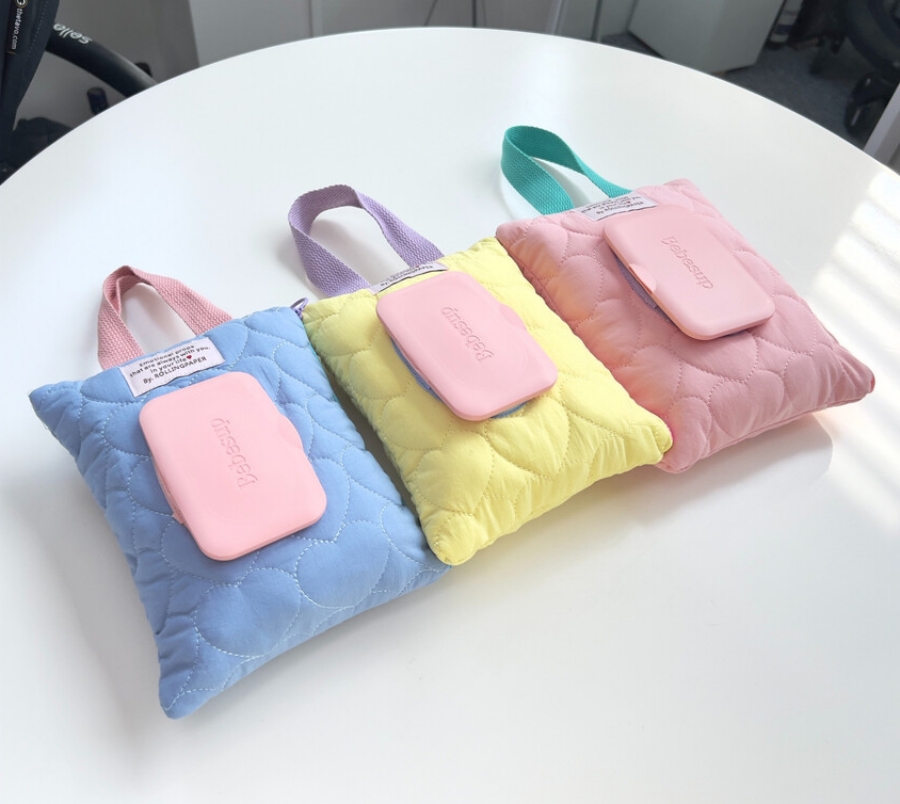 휴대용 물티슈케이스 아기 물티슈 가방 파우치 커버 보관함 (3color)