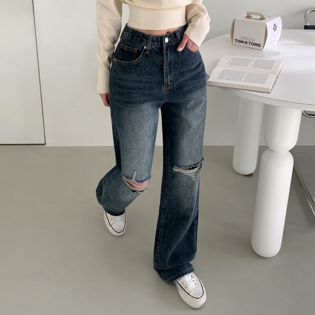 ❤️3일만할인❤️ [3단기장/퀄리티예술✨]컴백 브러쉬 오픈구제 찢청 워싱 루즈핏 와이드 데님 팬츠 상세 이미지 17
