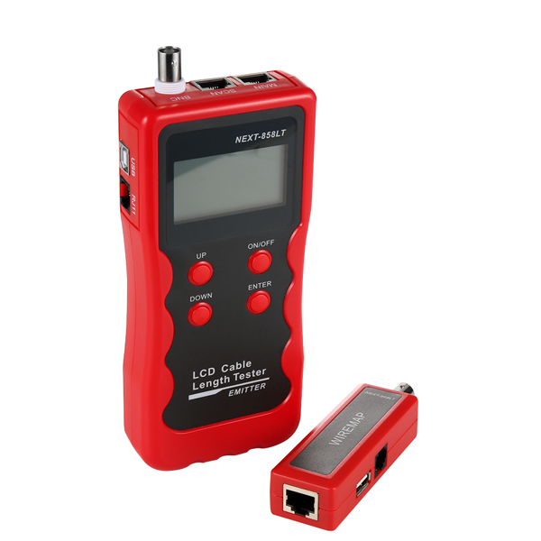 랜케이블 테스터기 RJ45+RJ11+USB+BNC/ 동축테스트/PIN Map,케이블 길이체크/분리형/휴대용 NEXT 858LT - 상품 이미지