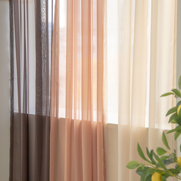 얇은쉬폰커튼 컬러믹스 베이지 갈색 커튼