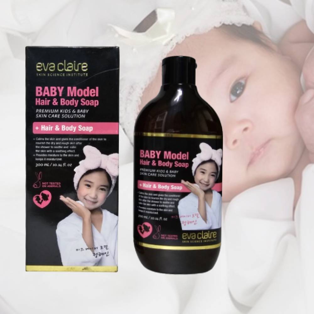 에바끌레르 베이비 모델 헤어 앤 바디솝 300ml - 상세 이미지 4
