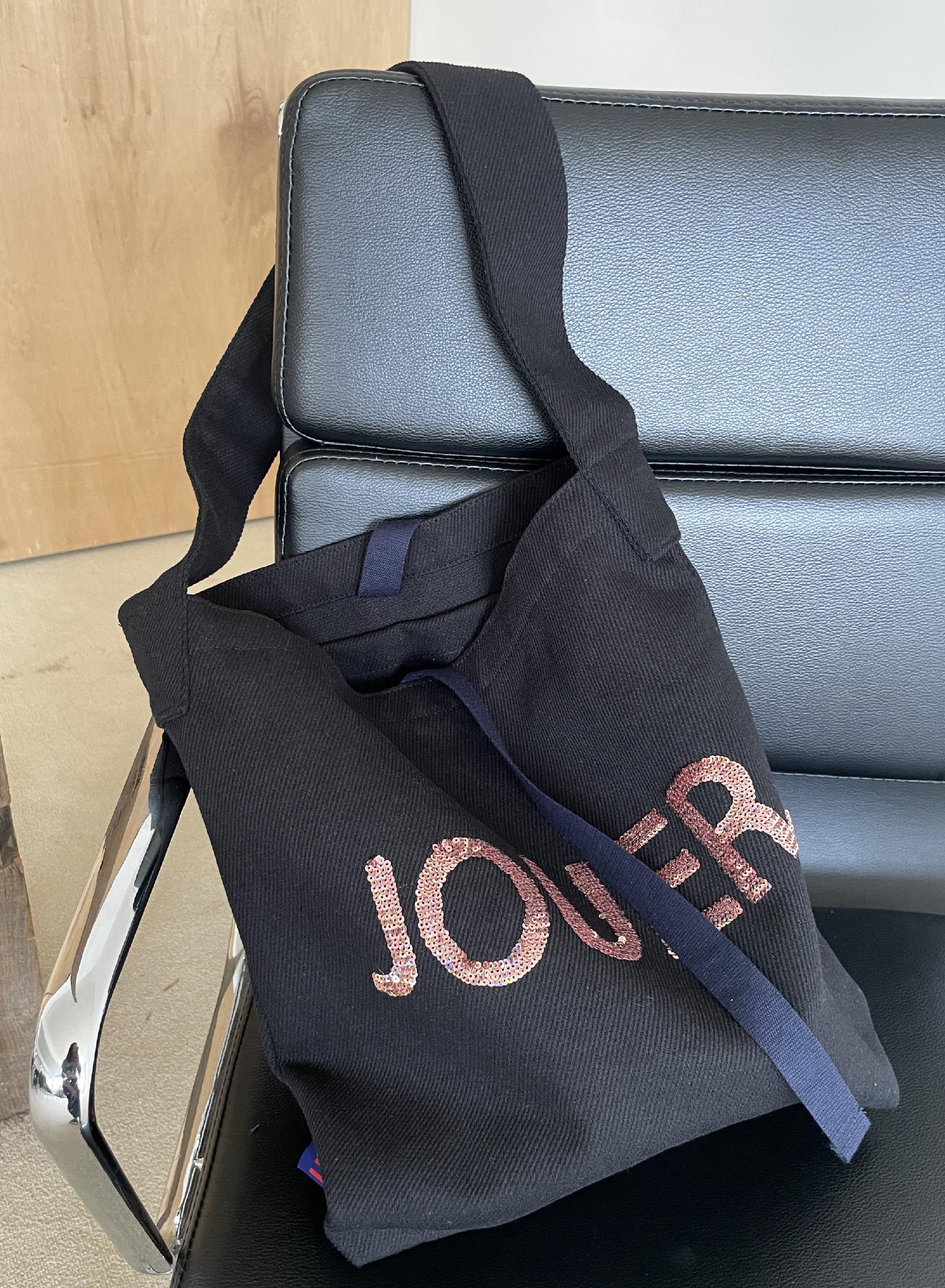 JOUER. 쥬에  스팽글 숄더백 _ 캔버스 블랙 - 상세 이미지 3