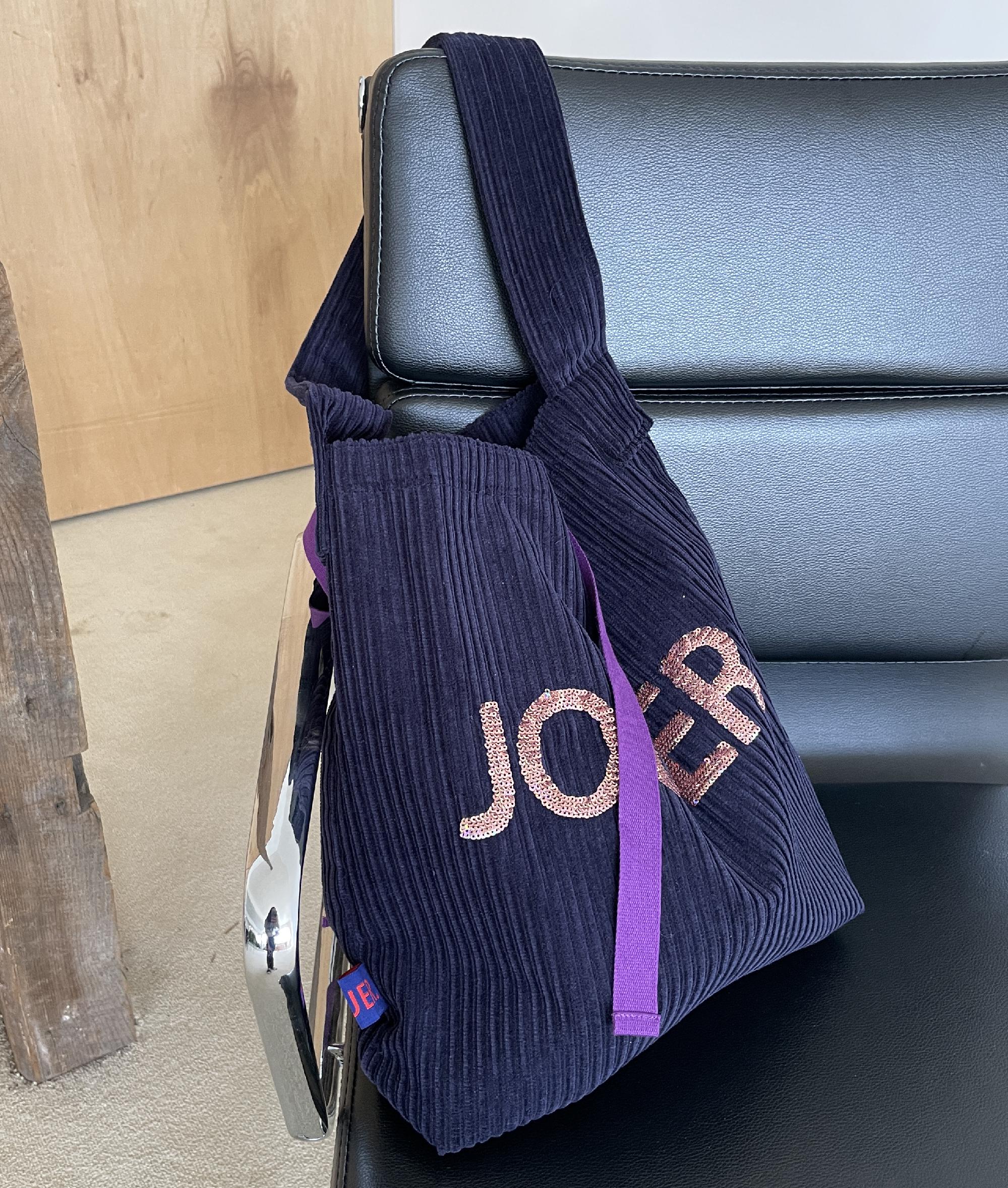 JOUER. 쥬에 스팽글 숄더백 _코듀로이 네이비 - 상세 이미지 2