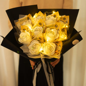 돈꽃다발 라인 장미 비누꽃 돈다발 현금 용돈 꽃다발 생일 축하 프로포즈 ... 솔직 후기 | 실사용자 리뷰 분석 - 상품 이미지 1