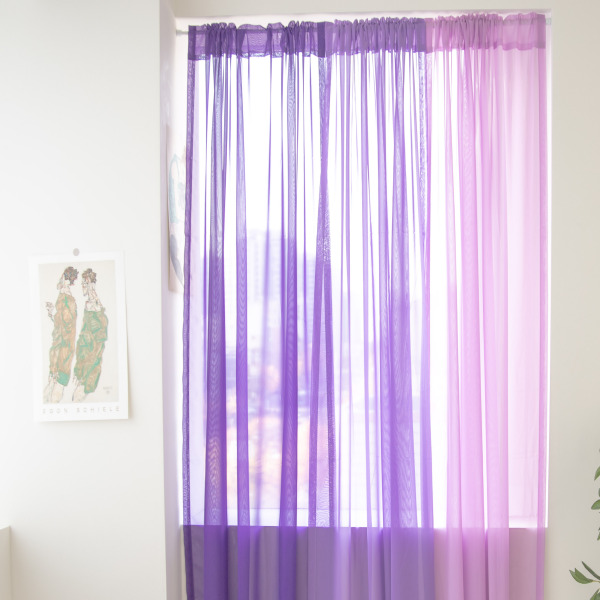 쉬폰커텐 컬러믹스 먼지없는커튼 아파트거실 나비주름 봉집형