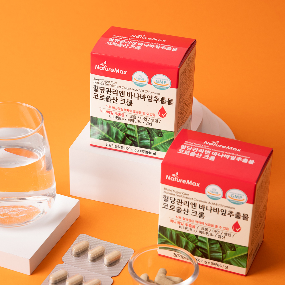 혈당관리 케어 조절엔 바나바잎추출물 코로솔산 크롬  여주정 160mg포함 60정, 2개 이미지 4