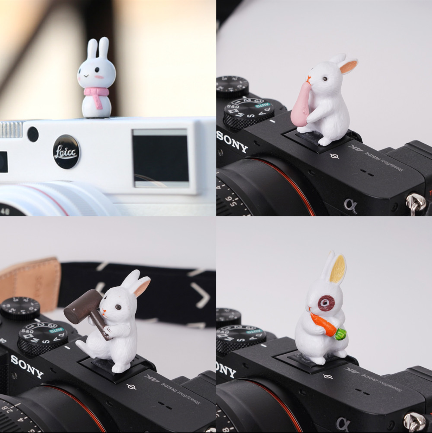 DSLR 미러리스 카메라 토끼 캐릭터 핫슈 커버 - 메인 이미지