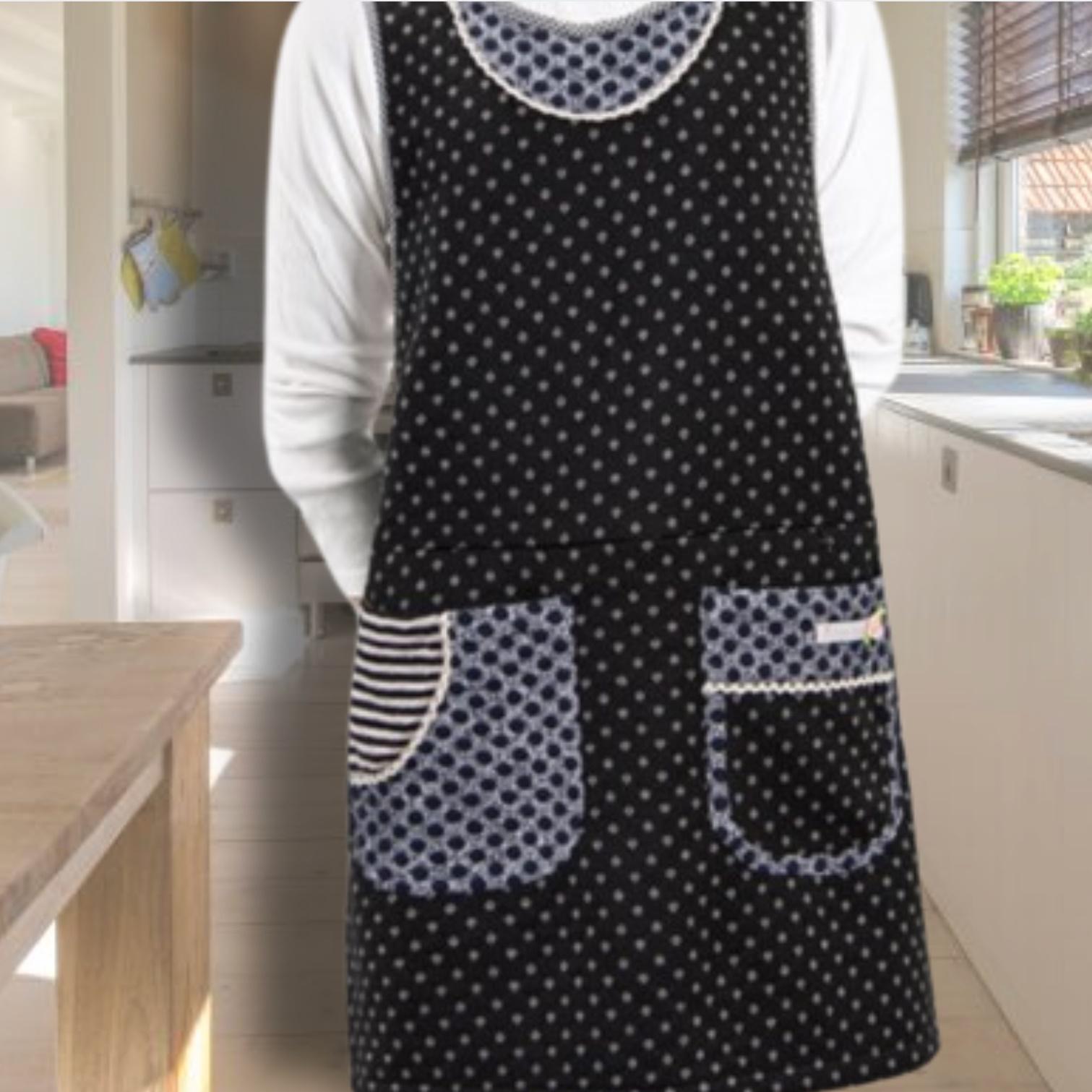 따뜻한 겨울용 앞치마 요양사 요양원 간병인 앞치마 가게 영업용 앞치마