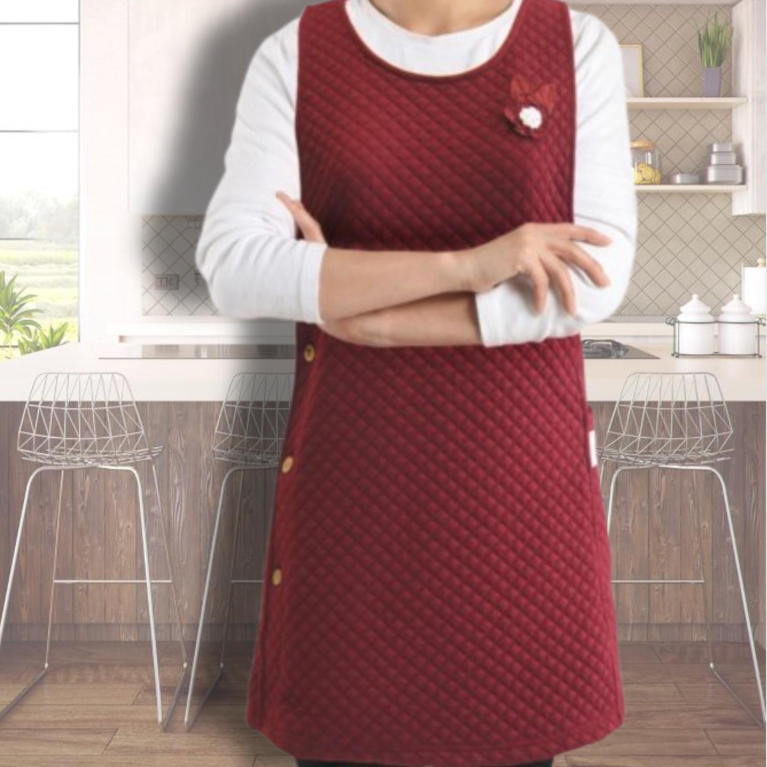 따뜻한 겨울용 앞치마 요양원 요양사 간병인 앞치마 가게 영업용 앞치마