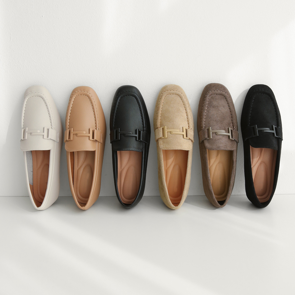 가죽 스웨이드 발편한로퍼 여성 빅사이즈 드라이빙슈즈