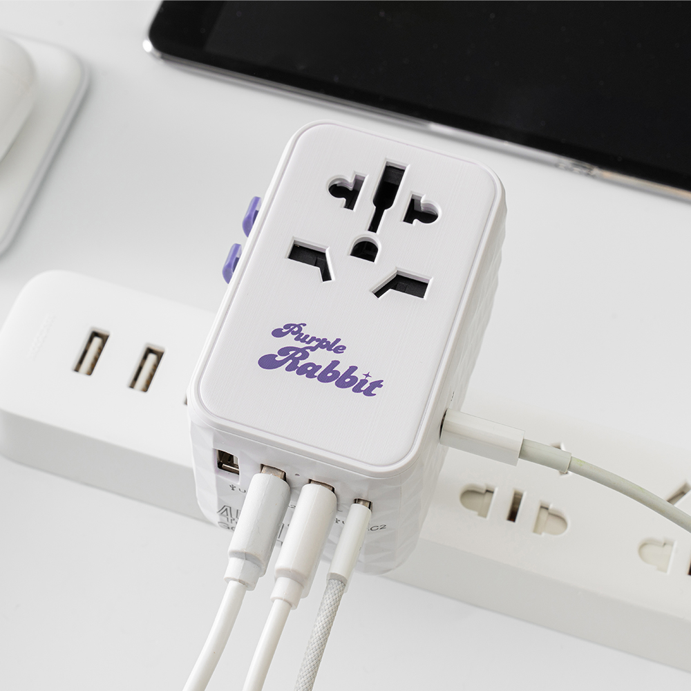 퍼플래빗 멀티어댑터 여행용 콘센트 USB 멀티탭 돼지코 플러그 해외 변압기 20W - 상세 이미지 3