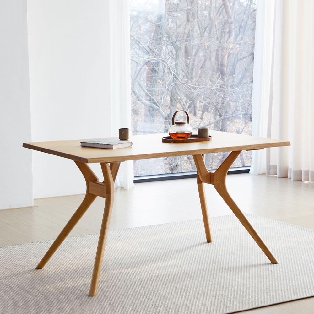 스코나 브루넨2 물푸레 애쉬 원목 다이닝 식탁 테이블 1500mm, 내추럴