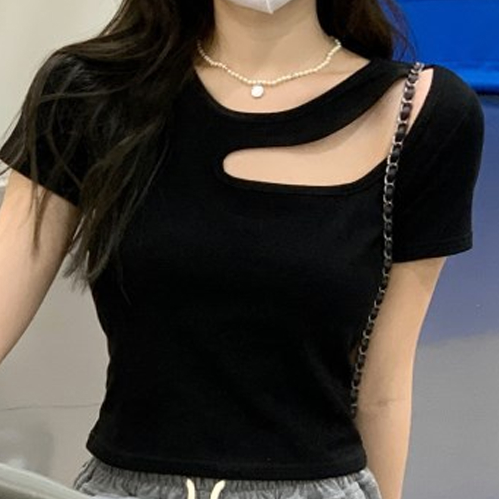 새미크롭티 여성반팔티 이너 나시 여름 크롭 이미지 4